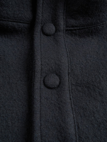 Super160's WOOL CRATER JERSEY PULLOVER｜BLACK