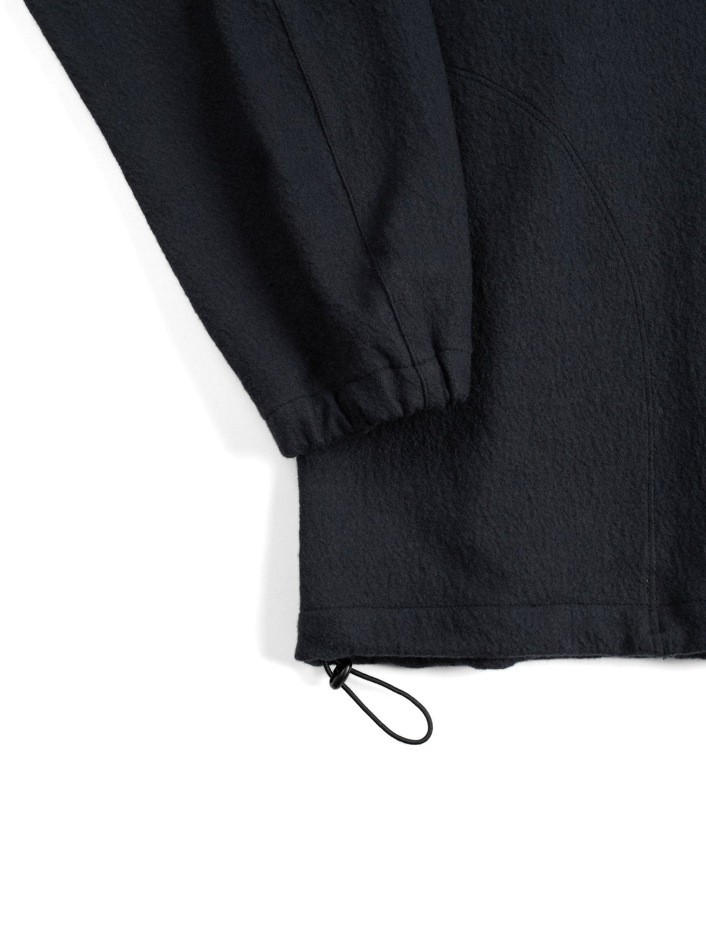Super160's WOOL CRATER JERSEY PULLOVER｜BLACK