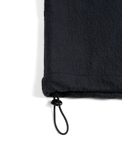 Super160's WOOL CRATER JERSEY PULLOVER｜BLACK