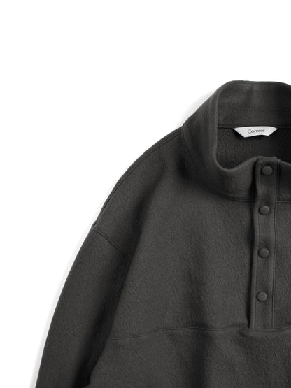 Super160's WOOL CRATER JERSEY PULLOVER｜GRAY