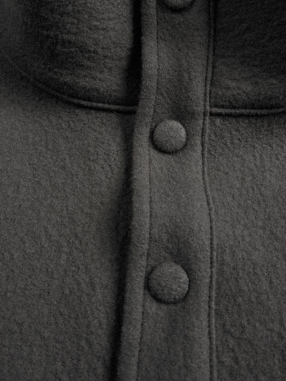 Super160's WOOL CRATER JERSEY PULLOVER｜GRAY