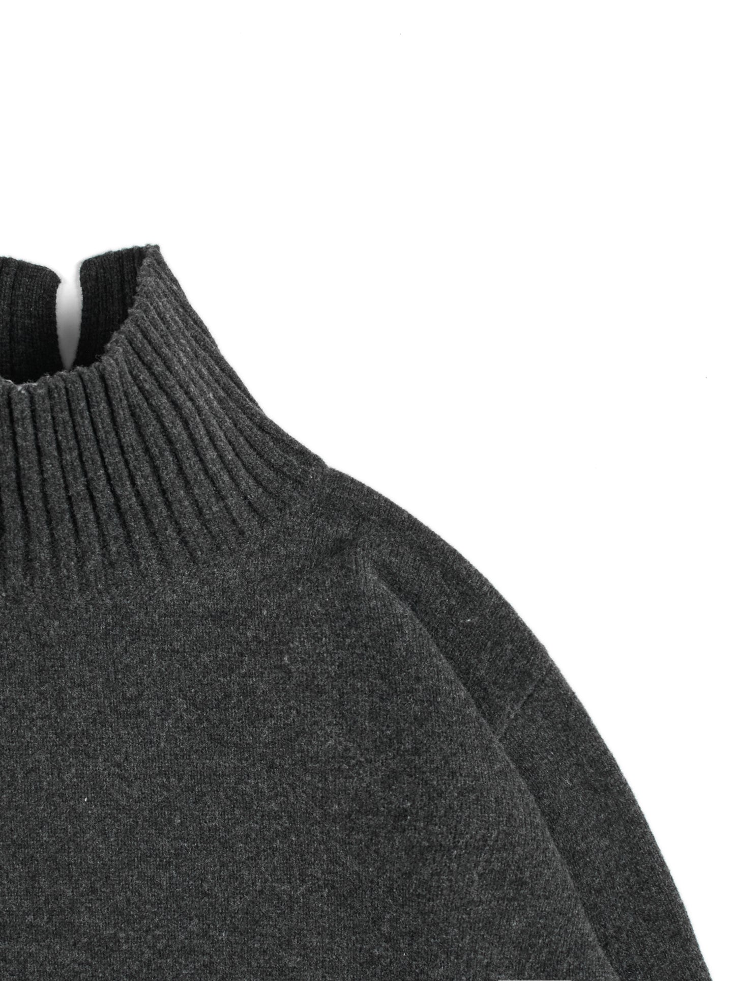 Super170's WOOL KNIT LONG DRESS｜CHARCOAL GRAY