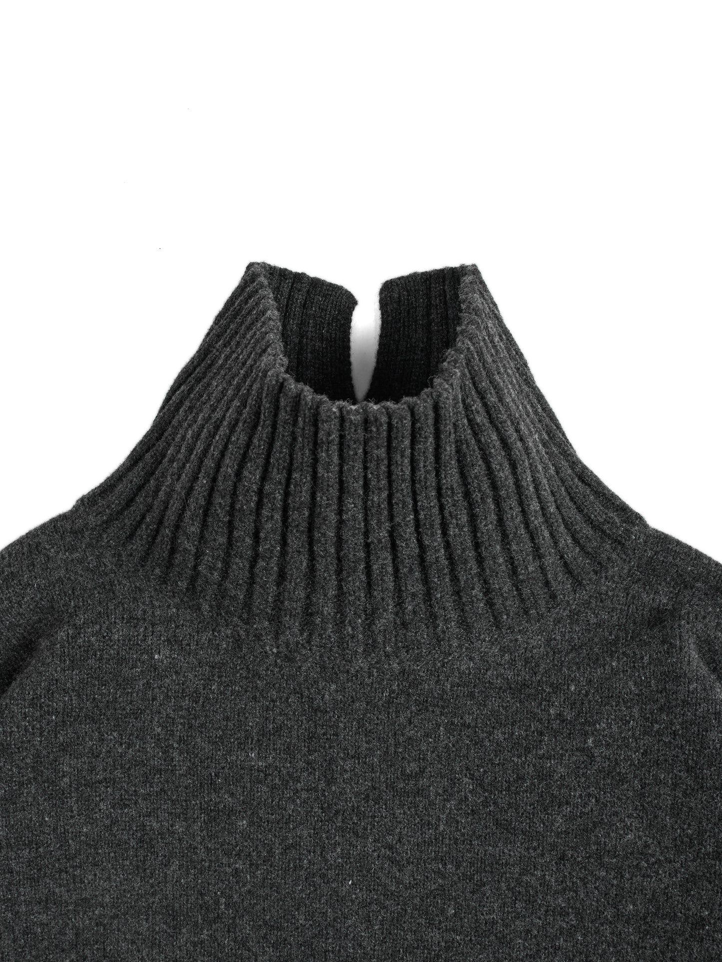 Super170's WOOL KNIT LONG DRESS｜CHARCOAL GRAY