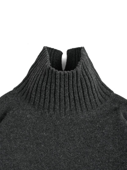 Super170's WOOL KNIT LONG DRESS｜CHARCOAL GRAY