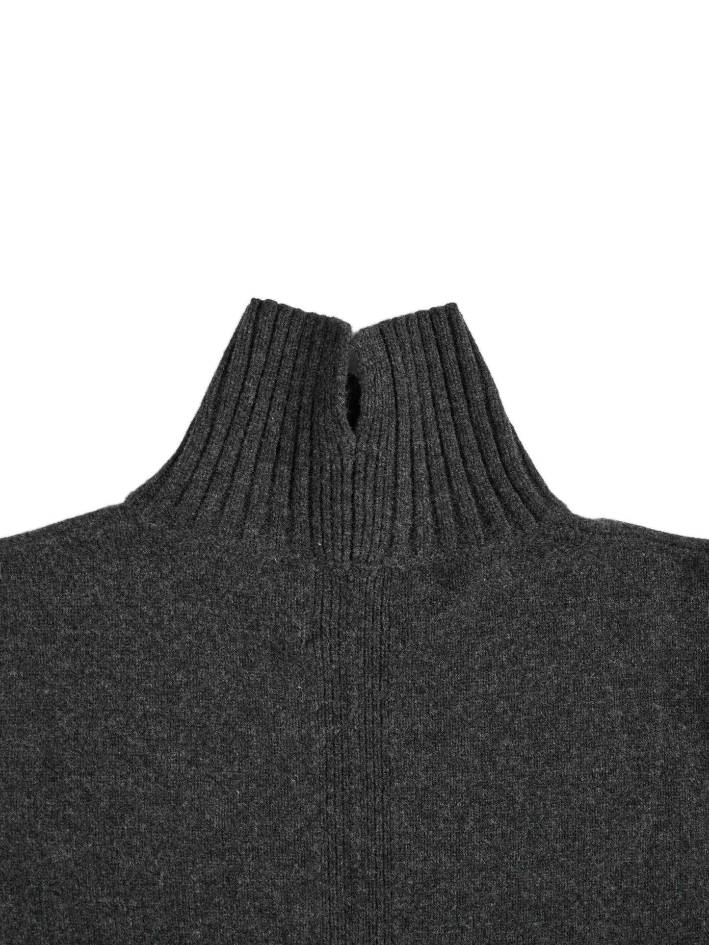 Super170's WOOL KNIT LONG DRESS｜CHARCOAL GRAY