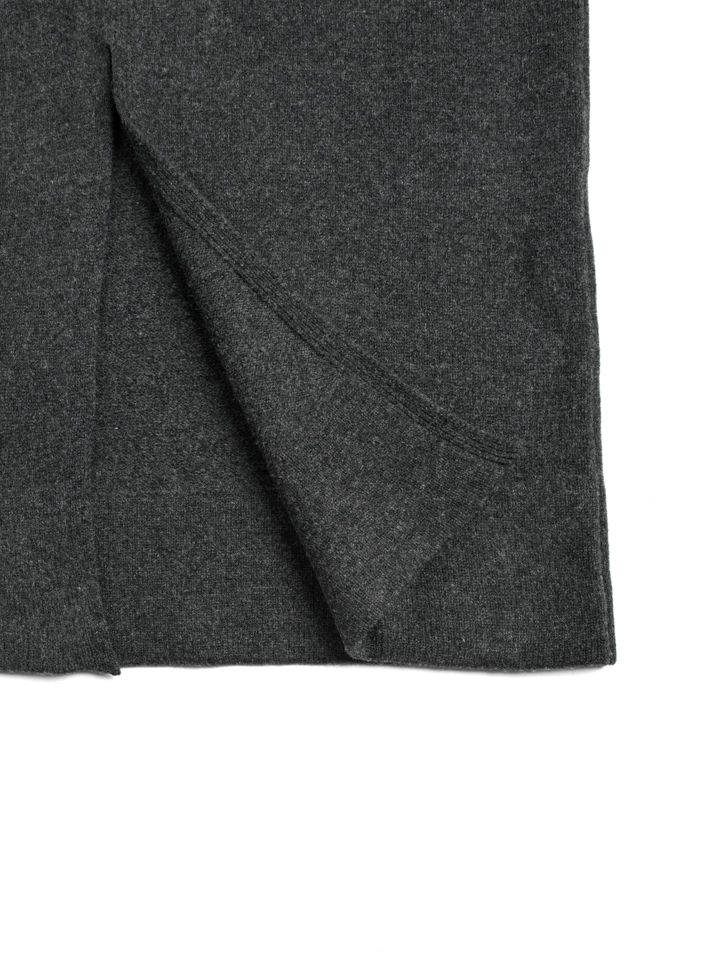 Super170's WOOL KNIT LONG DRESS｜CHARCOAL GRAY