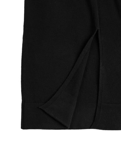 Super170's WOOL KNIT LONG DRESS｜BLACK