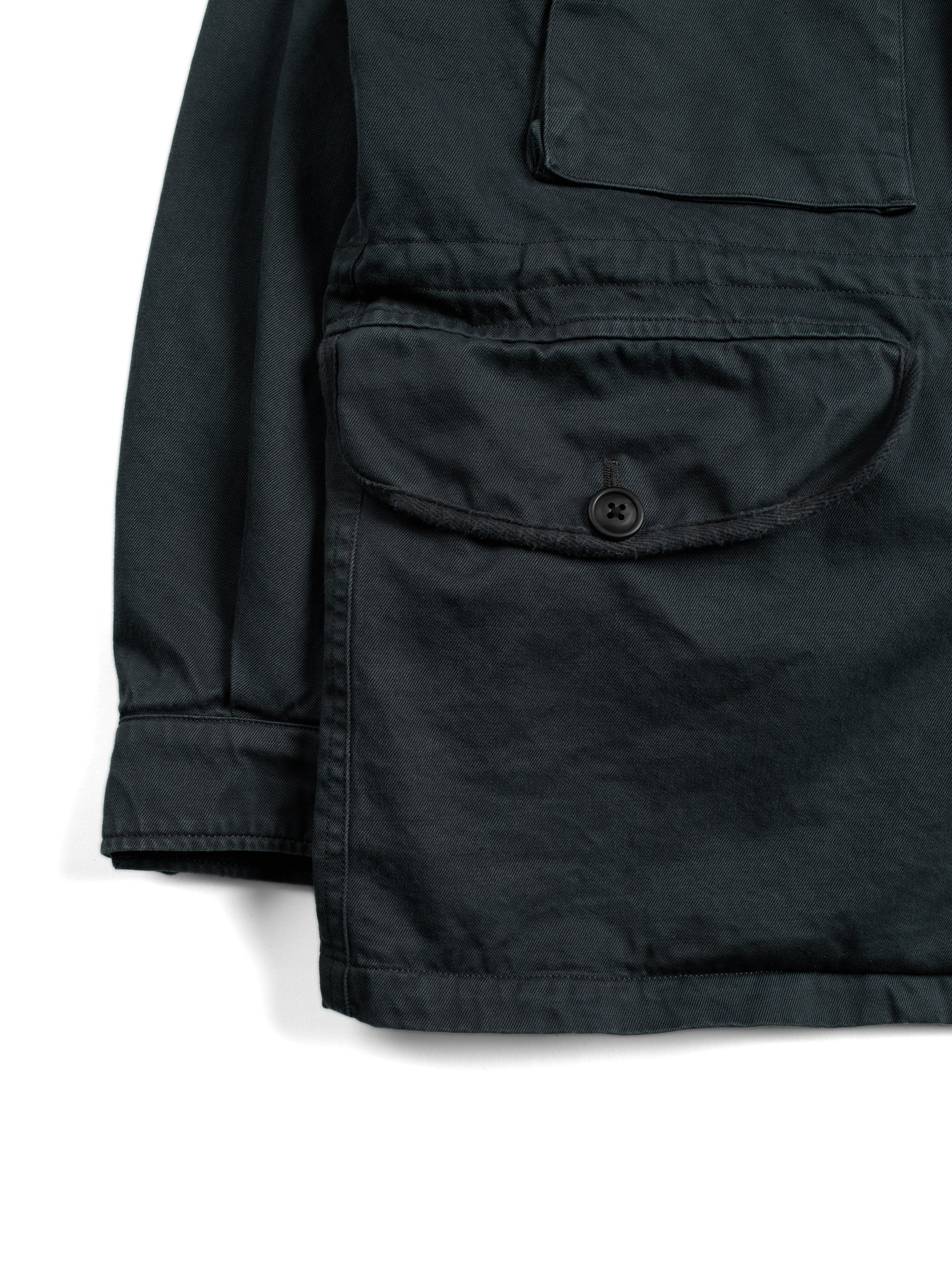 GARMENT DYED FINX/ZIMBABWE COTTON TWILL M-43 FIELD JKT｜INK BLACK
