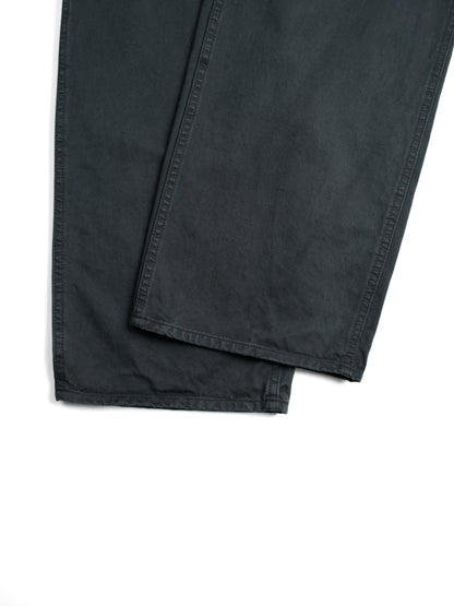 GARMENT DYED  FINX/ZIMBABWE COTTON TWILL PAINTER PANTS｜INK BLACK