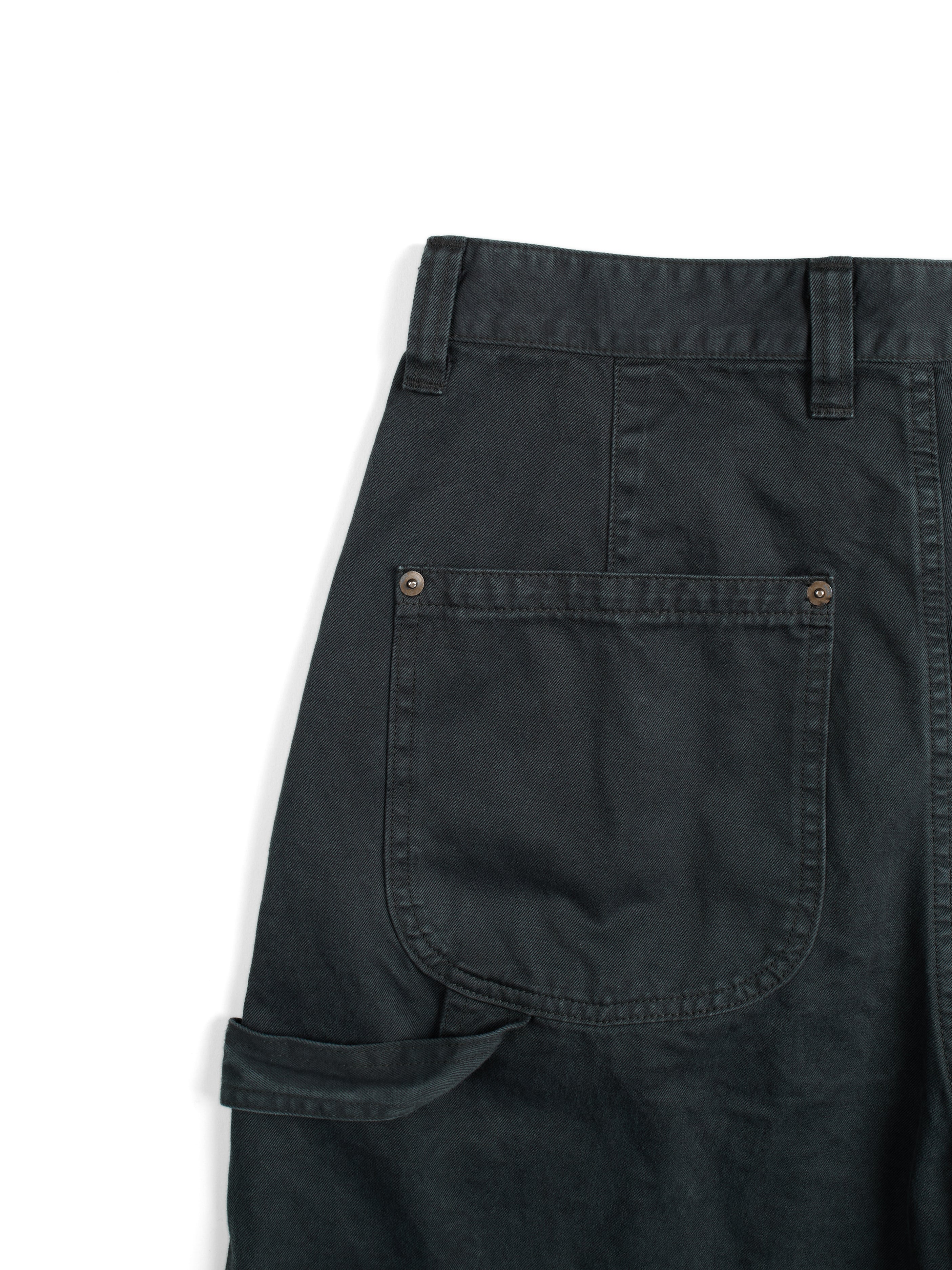 GARMENT DYED FINX/ZIMBABWE COTTON TWILL PAINTER PANTS｜INK BLACK
