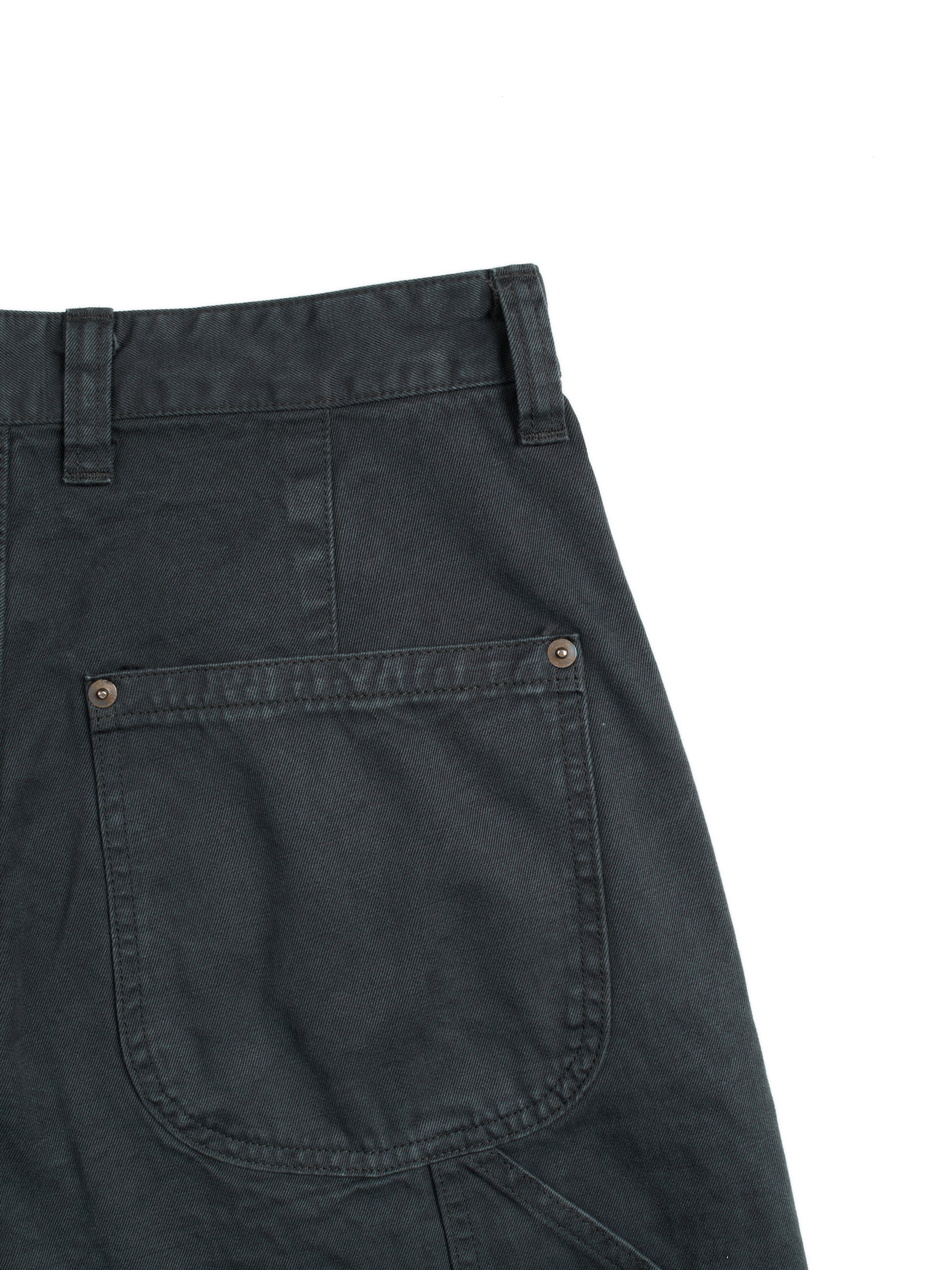 GARMENT DYED FINX/ZIMBABWE COTTON TWILL PAINTER PANTS｜INK BLACK