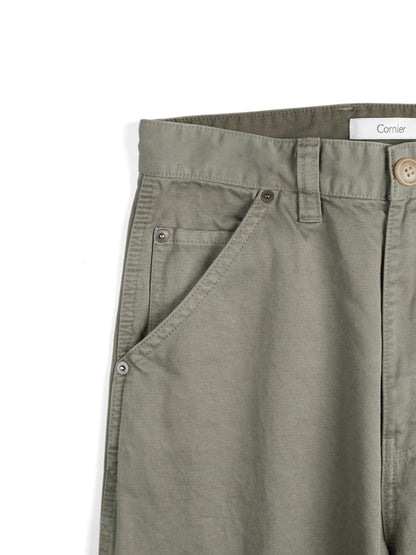 GARMENT DYED  FINX/ZIMBABWE COTTON TWILL PAINTER PANTS｜MOCHA