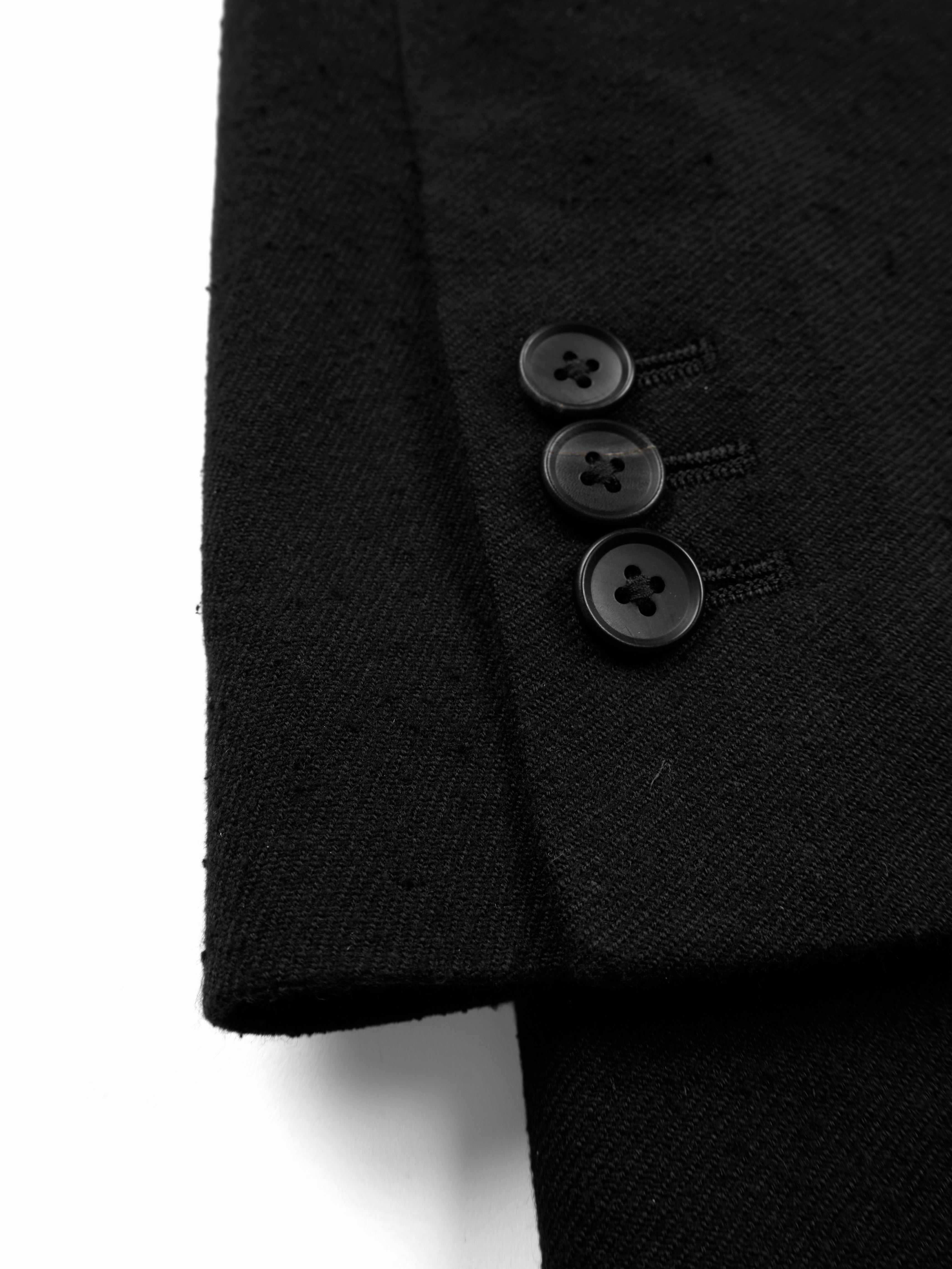 Super140's WOOL SILK NEP OVERSIZED JACKET｜BLACK – Cornier