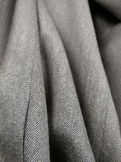 Super130's WOOL/SILK HERRINGBONE DOUBLE BREASTED JACKET｜BROWN