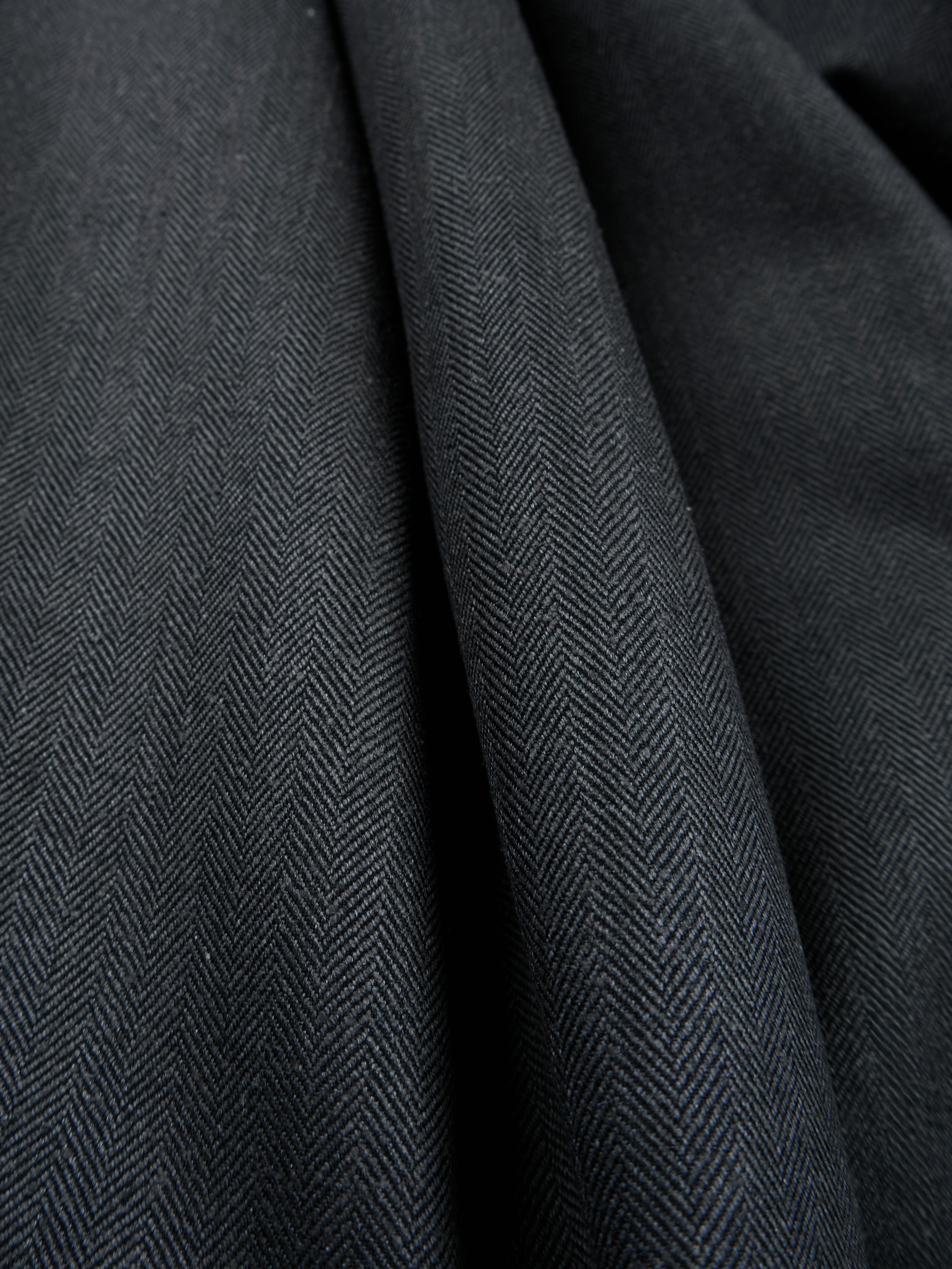 Super130's WOOL/SILK HERRINGBONE DOUBLE BREASTED JACKET｜CHARCOAL