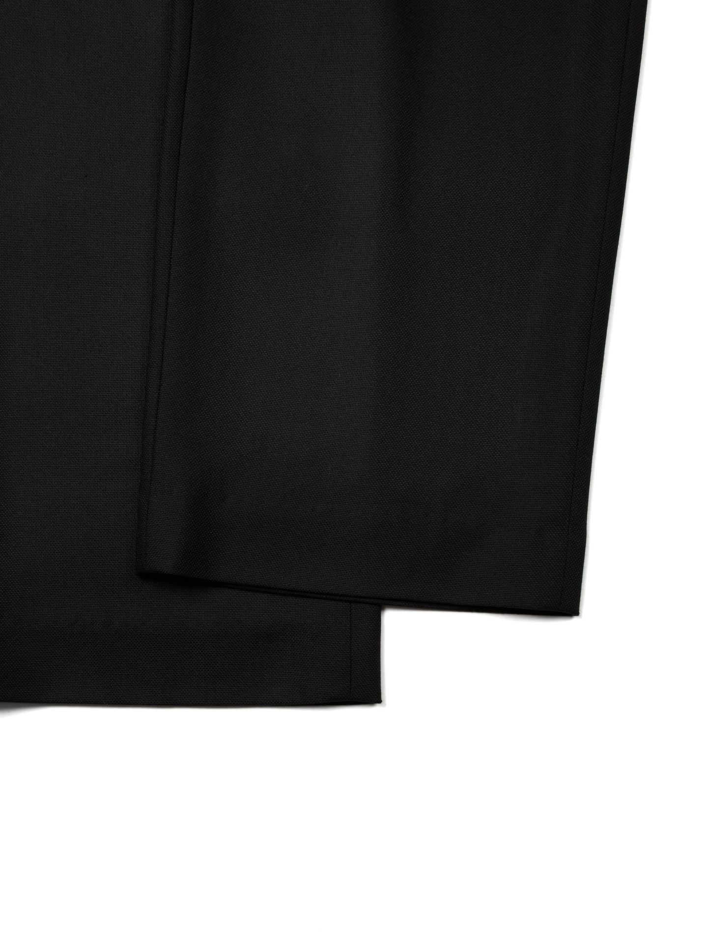 Super140's WOOL MAT BELTED PANTS｜BLACK