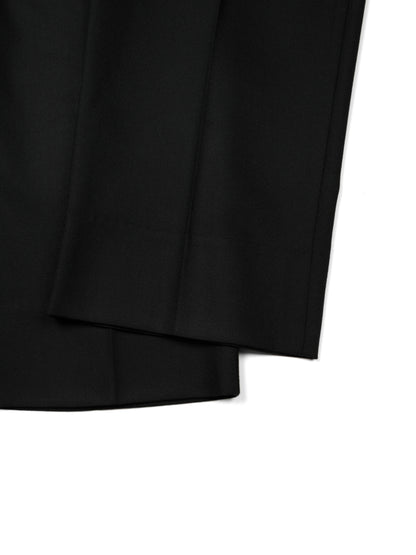 Super140's WOOL MAT SLACKS｜BLACK