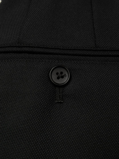 Super140's WOOL MAT SLACKS｜BLACK
