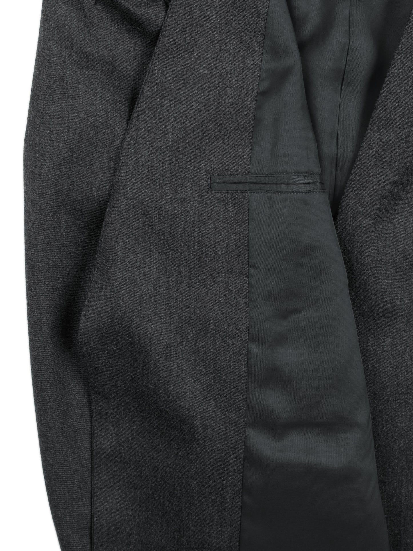 Super130's WORSTED WOOL LIGHT MILLED NO COLLAR JACKET for WOMEN｜TOP GRAY