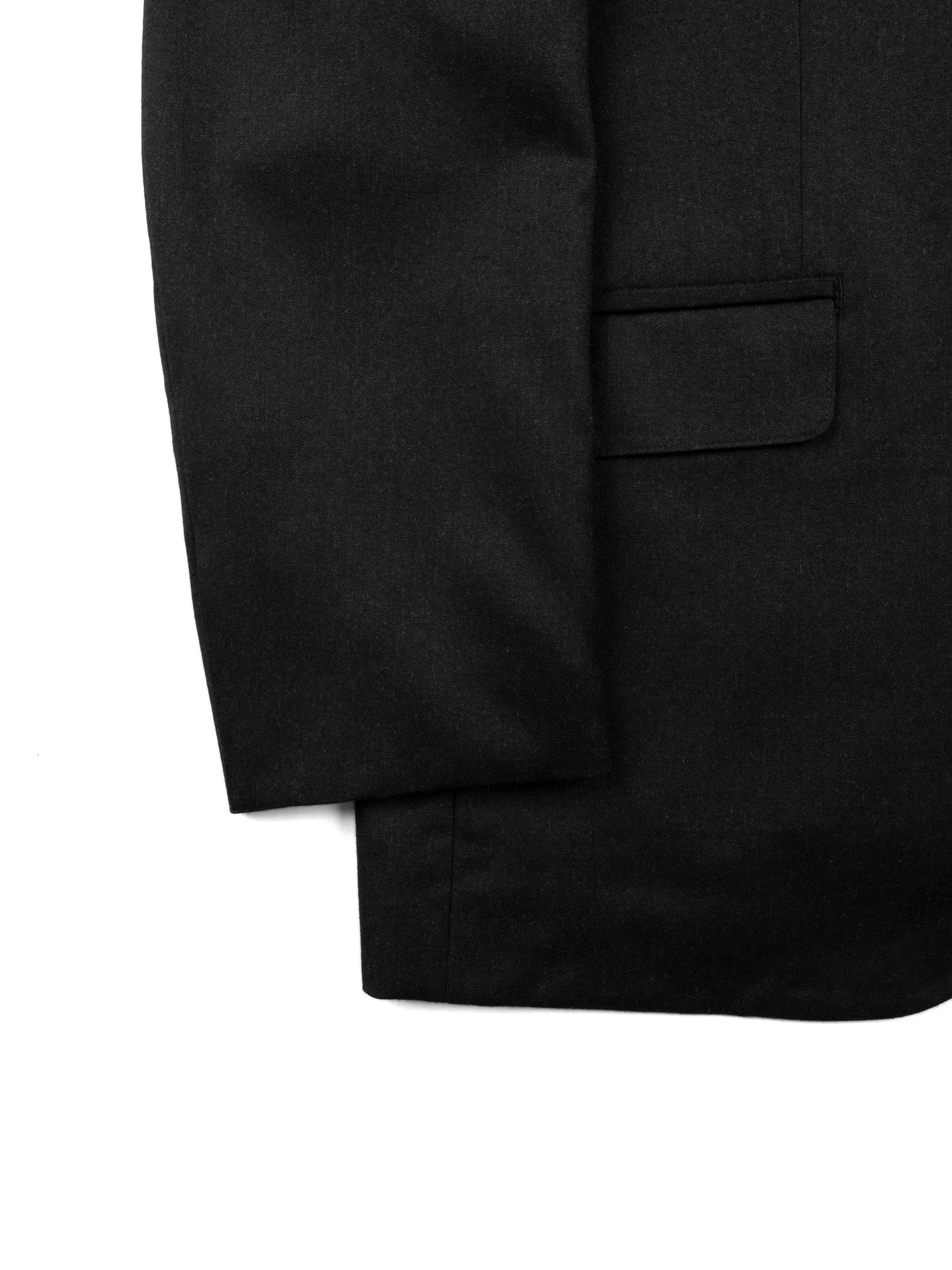 Super130's WORSTED WOOL LIGHT MILLED NO COLLAR JACKET for WOMEN｜TOP BLACK