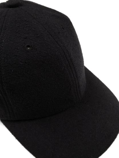 Super140's WOOL SILK NEP CAP｜BLACK