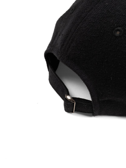 Super140's WOOL SILK NEP CAP｜BLACK