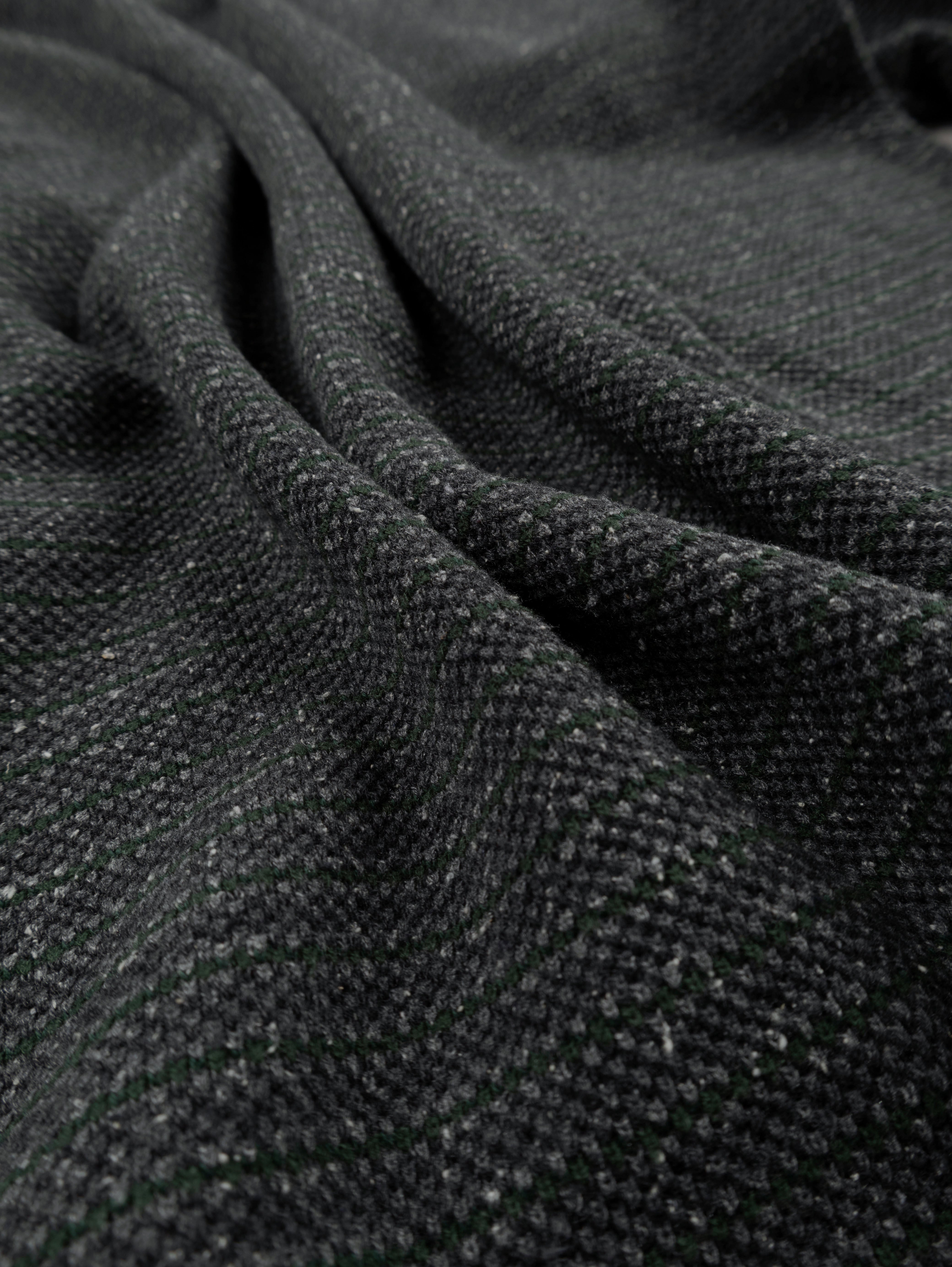 SILK NEP HEAVY MOSS STITCH BORDER POLO SHIRTS｜GREEN – Cornier