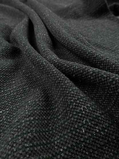 SILK NEP HEAVY MOSS STITCH BORDER POLO SHIRTS｜GREEN