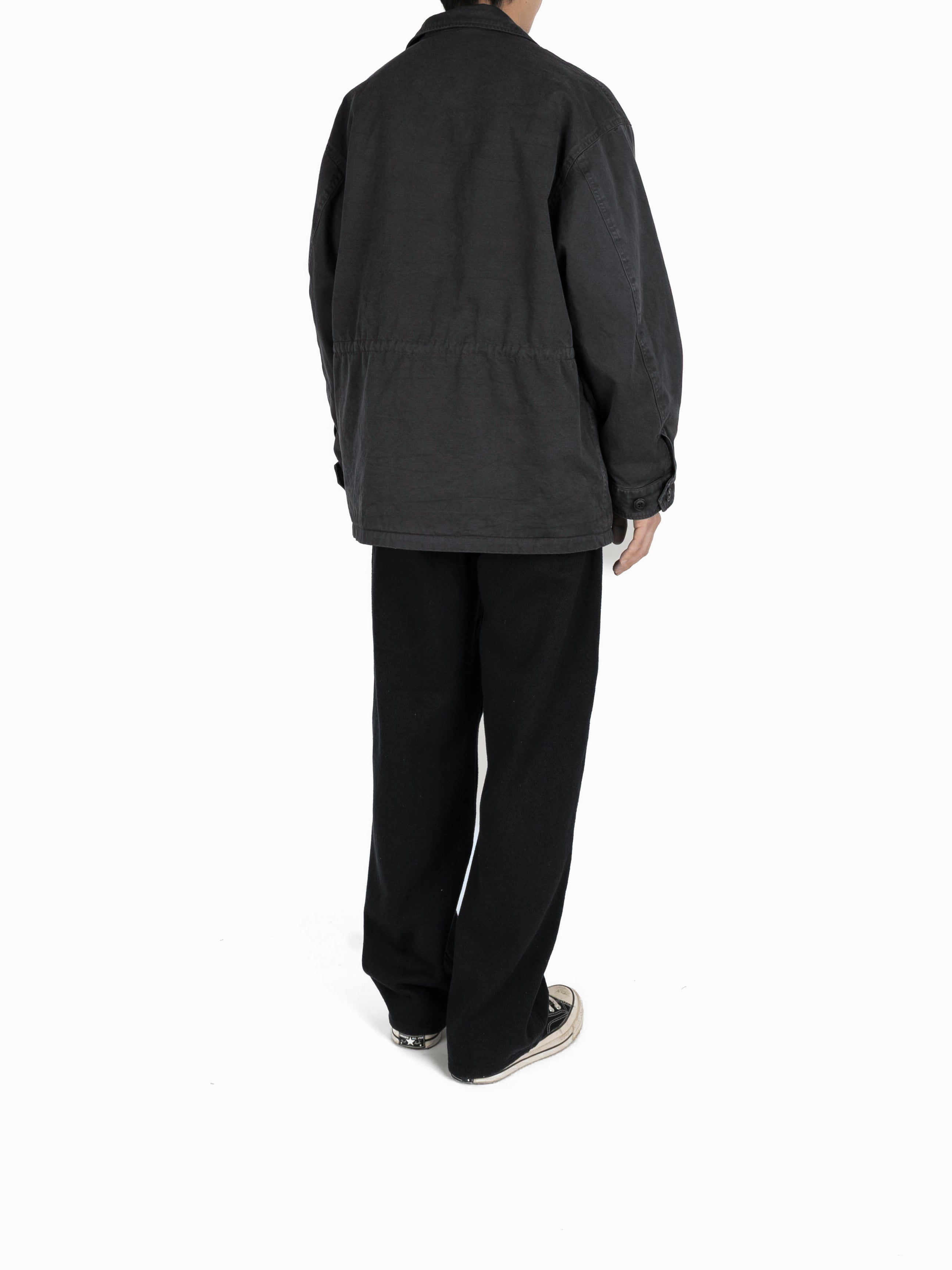 GARMENT DYED FINX/ZIMBABWE COTTON TWILL M-43 FIELD JKT｜INK BLACK