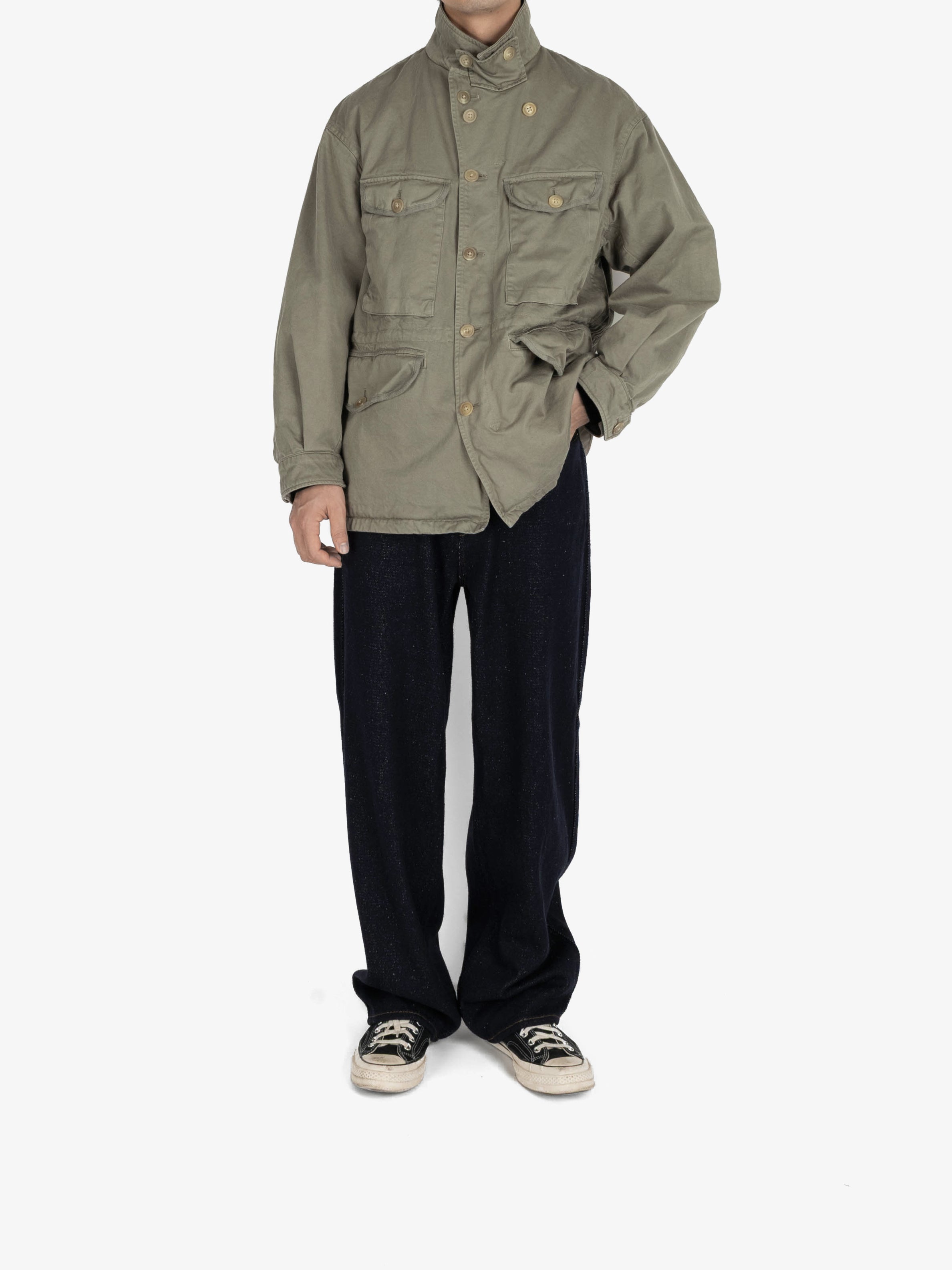 GARMENT DYED FINX/ZIMBABWE COTTON TWILL M-43 FIELD JKT｜MOCHA
