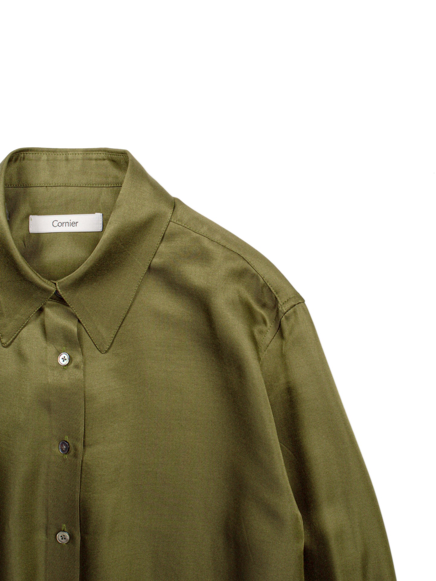 BRAZIL SILK/CUPRA TWILL SHIRTS｜YELLOW KHAKI