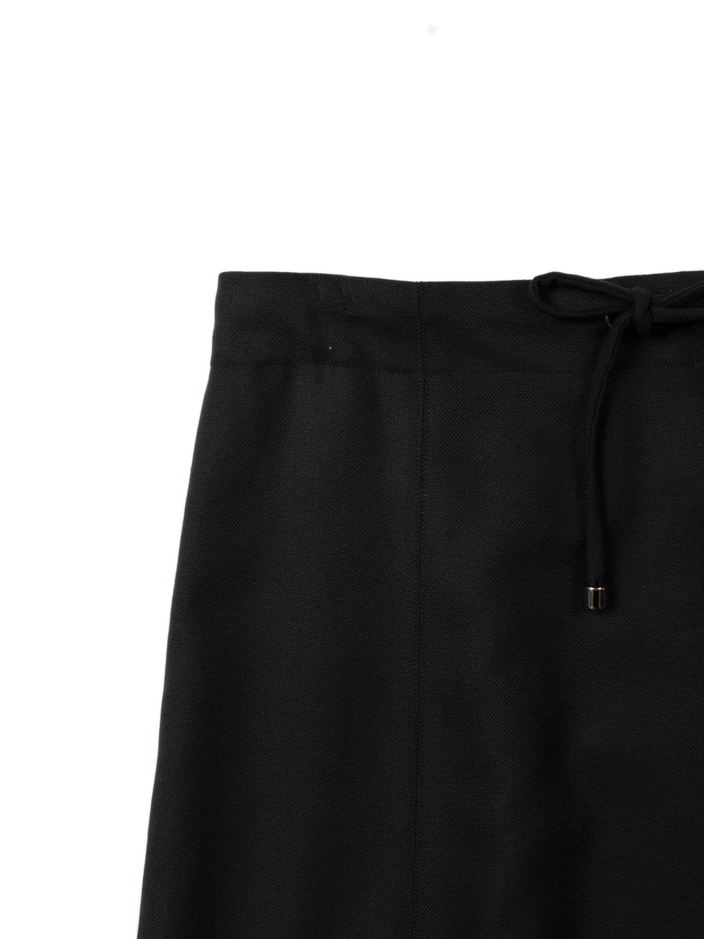 Super140's WOOL MAT SKIRT｜BLACK