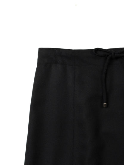 Super140's WOOL MAT SKIRT｜BLACK