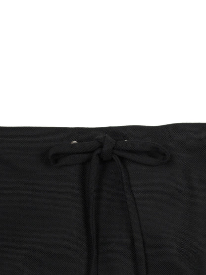 Super140's WOOL MAT SKIRT｜BLACK