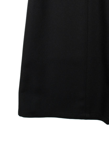Super140's WOOL MAT SKIRT｜BLACK