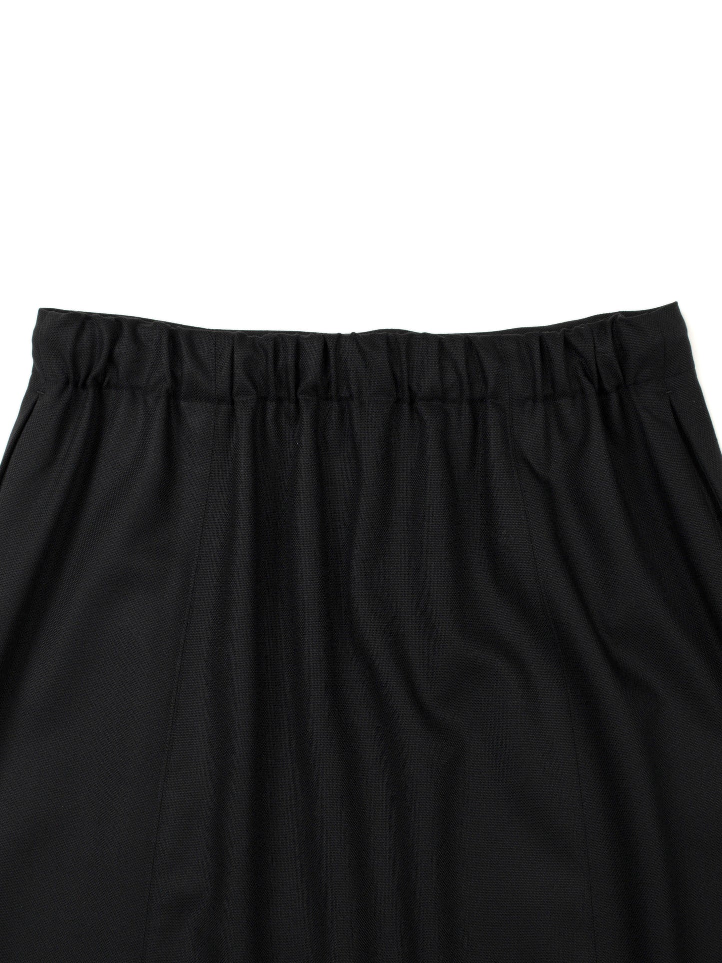 Super140's WOOL MAT SKIRT｜BLACK