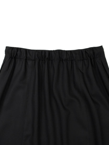 Super140's WOOL MAT SKIRT｜BLACK