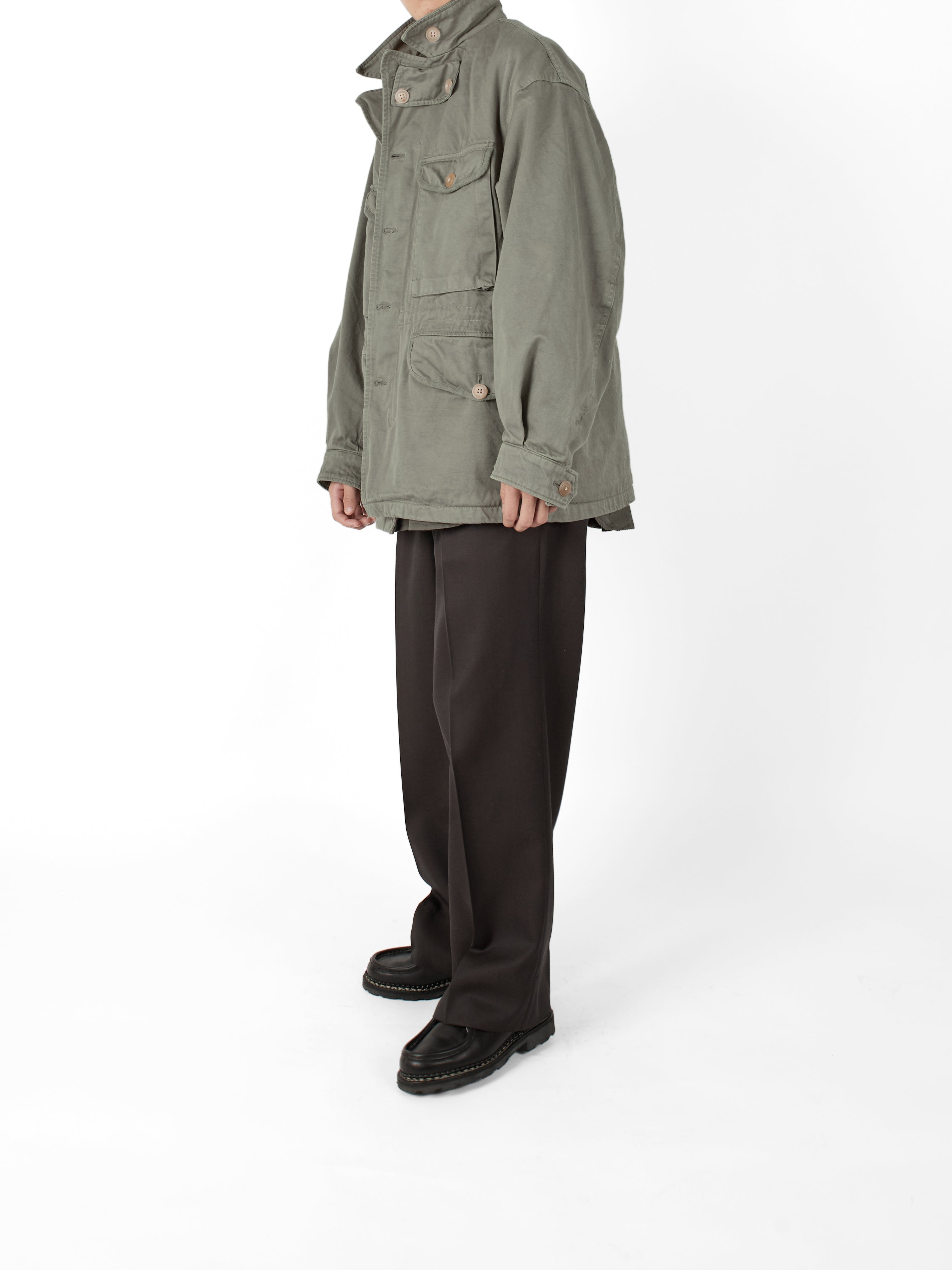 GARMENT DYED FINX/ZIMBABWE COTTON TWILL M-43 FIELD JKT｜MOCHA
