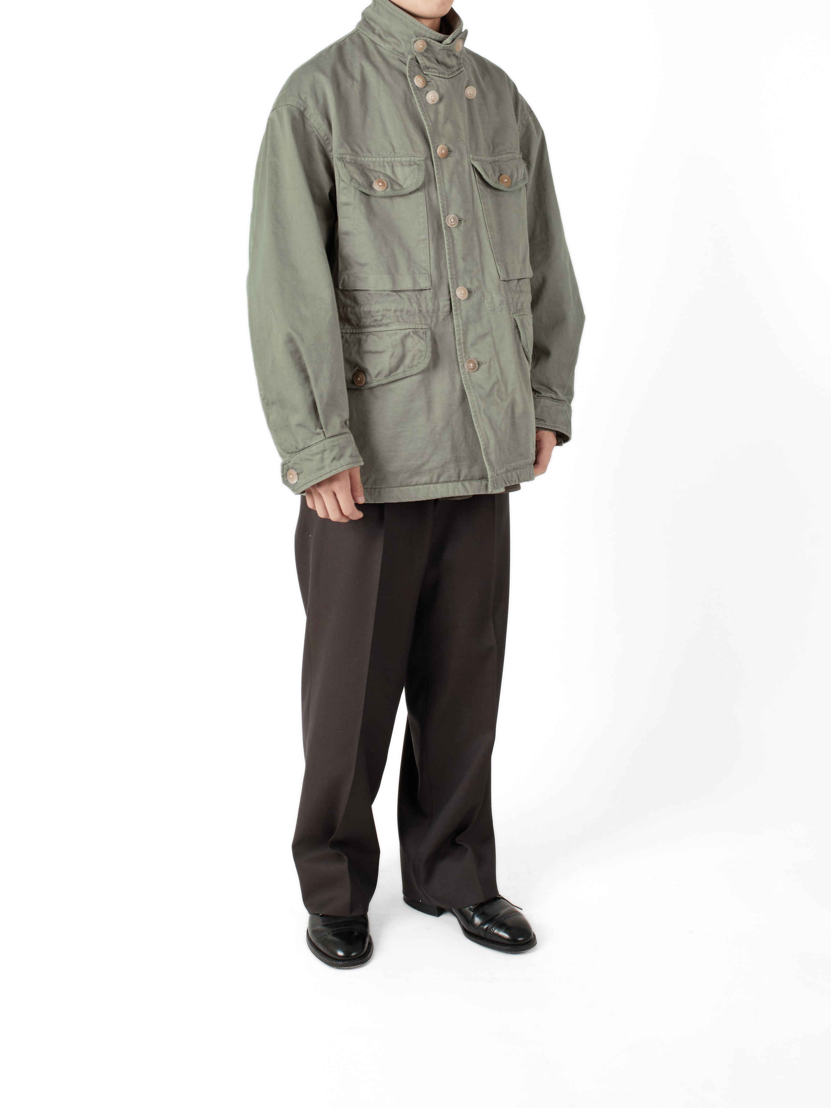 エムン　0513 GARMENT DYED FINX/ZIMBABWE COTTON TWILL M-43 FIELD JKT｜MOCHA