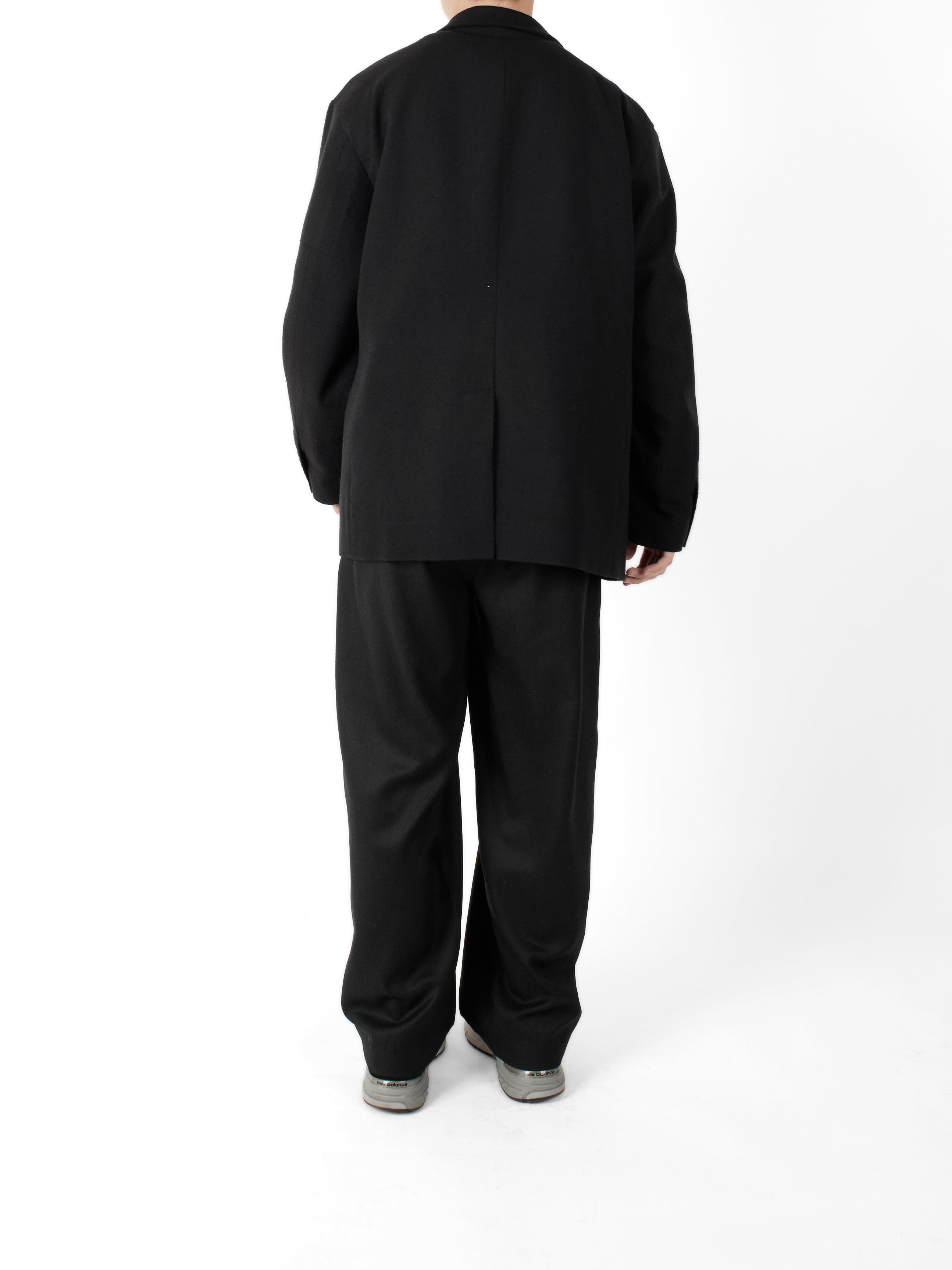 Super140's WOOL SILK NEP OVERSIZED JACKET｜BLACK – Cornier