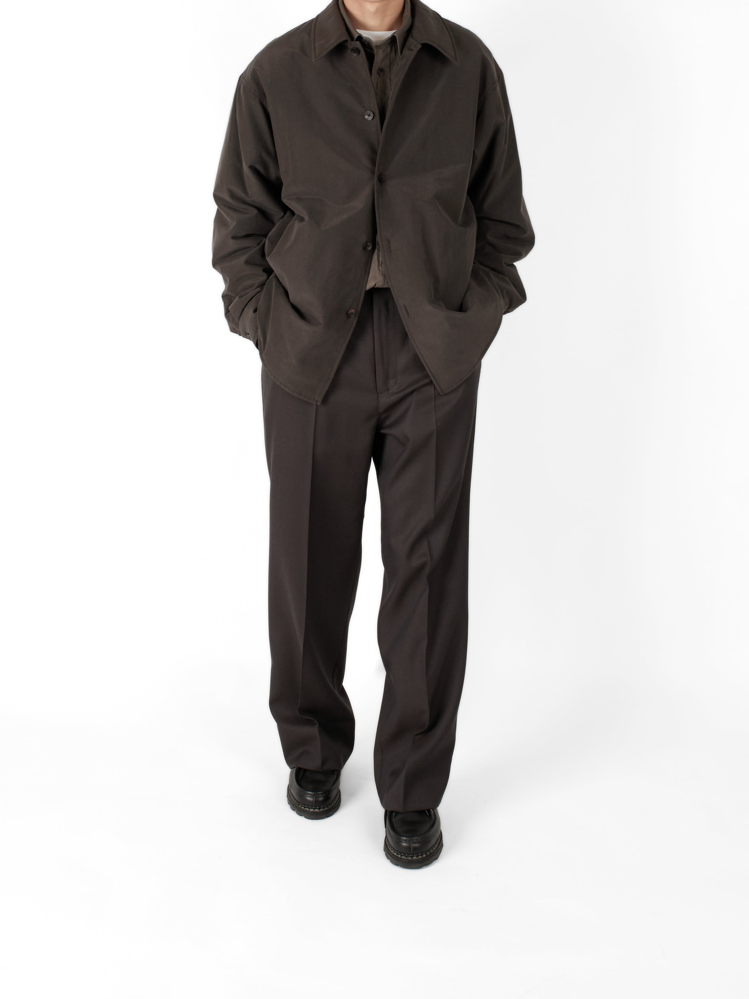 BRAZIL SILK COTTON INSULATED SHIRTS｜DARK BROWN – Cornier