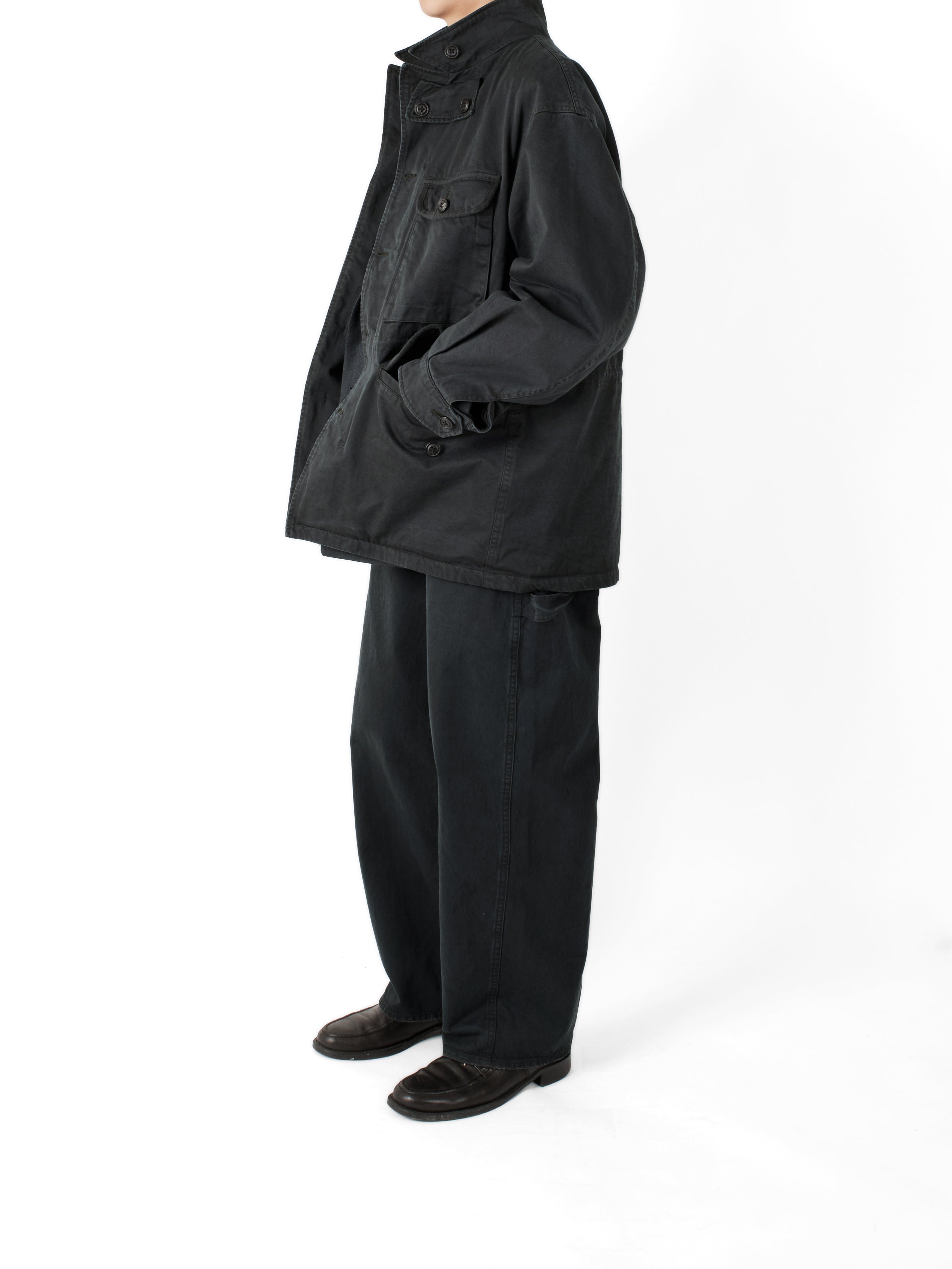 GARMENT DYED FINX/ZIMBABWE COTTON TWILL M-43 FIELD JKT｜INK BLACK