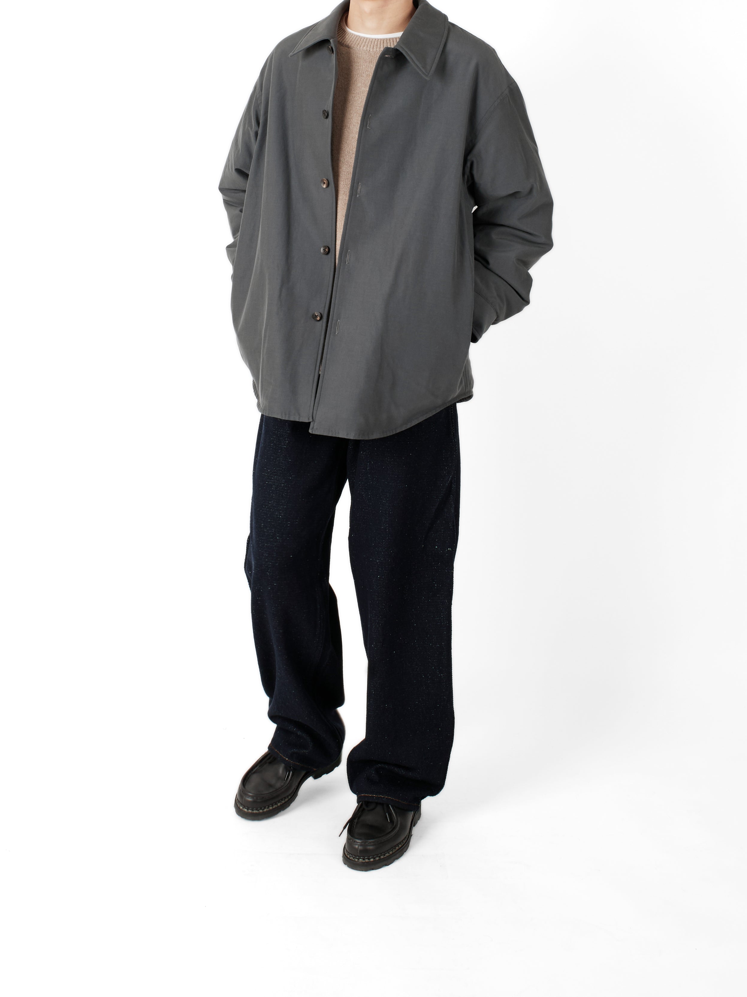 BRAZIL SILK COTTON INSULATED SHIRTS｜BLUE GRAY – Cornier