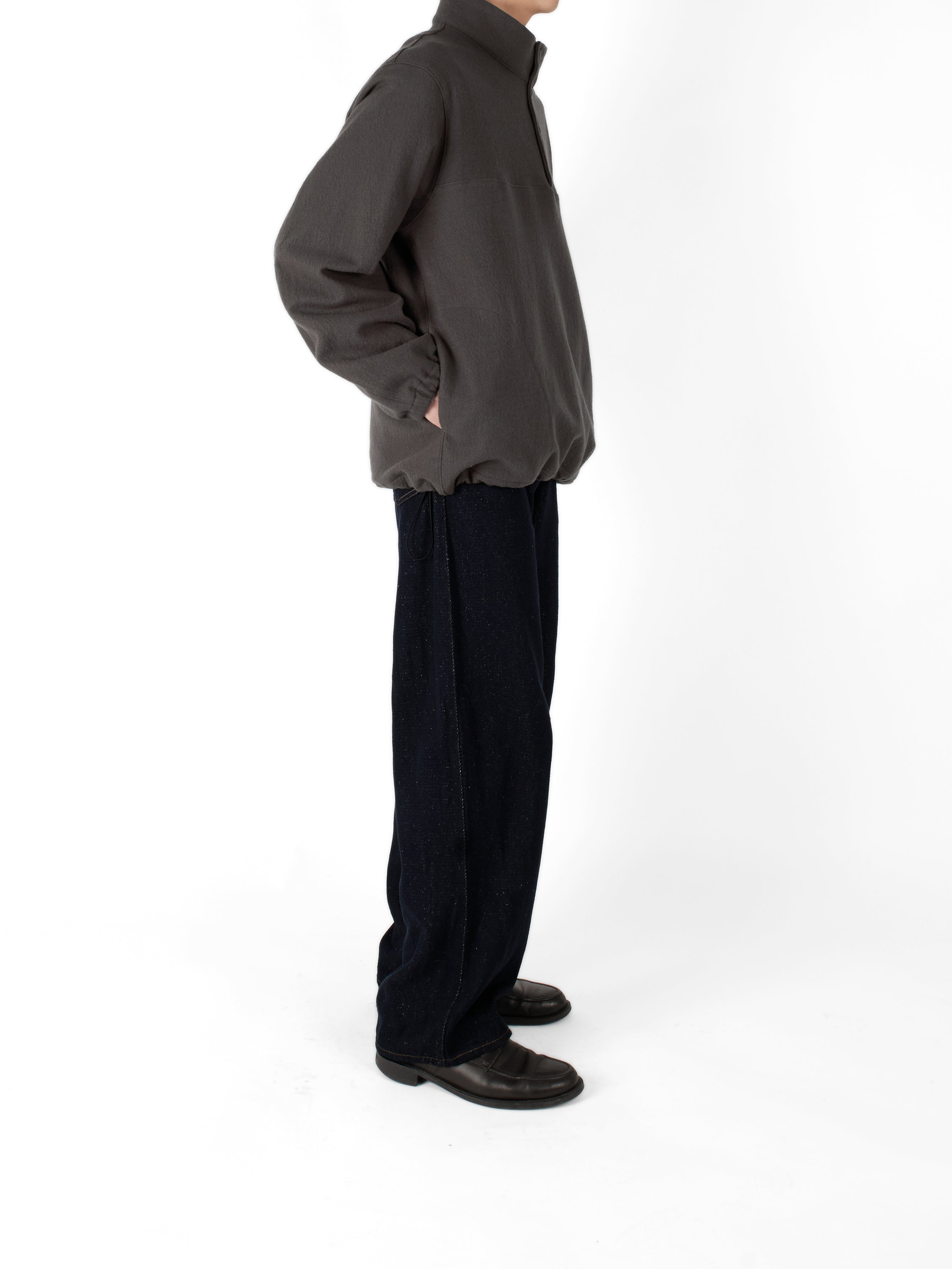 Super160's WOOL CRATER JERSEY PULLOVER｜GRAY – Cornier