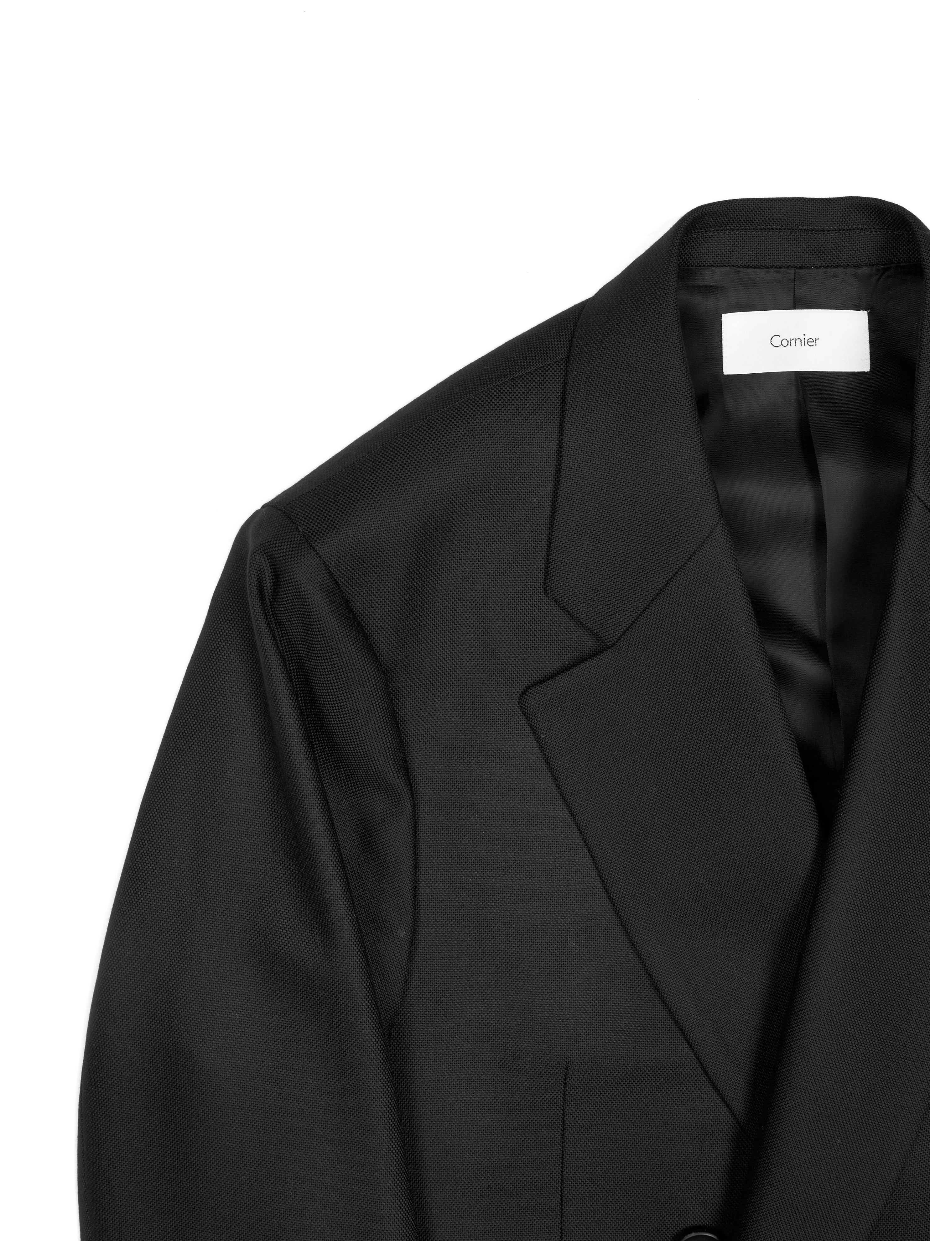 Super140's WOOL MAT DOUBLE BREASTED CHESTER COAT｜BLACK – Cornier