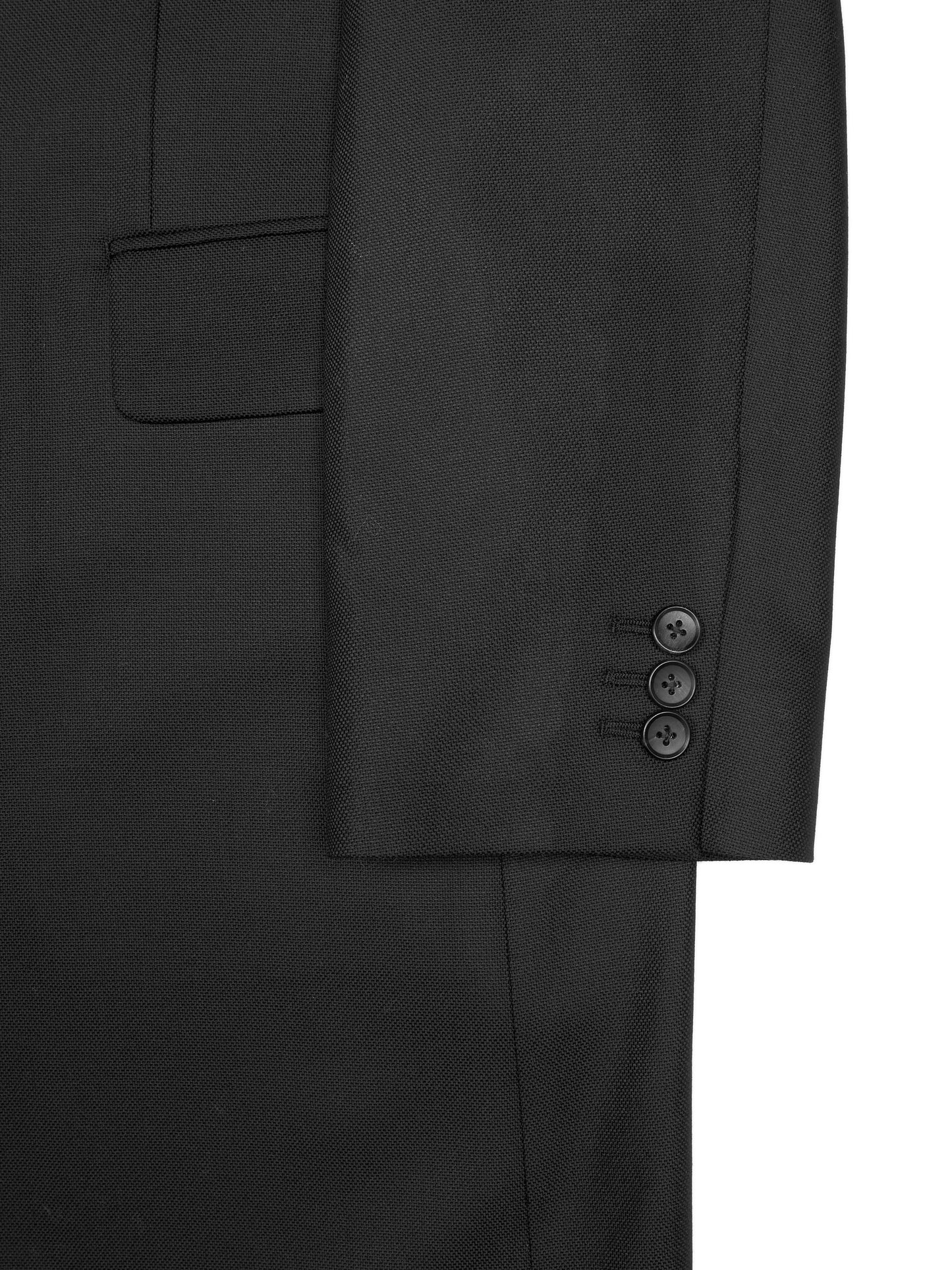 Super140's WOOL MAT DOUBLE BREASTED CHESTER COAT｜BLACK