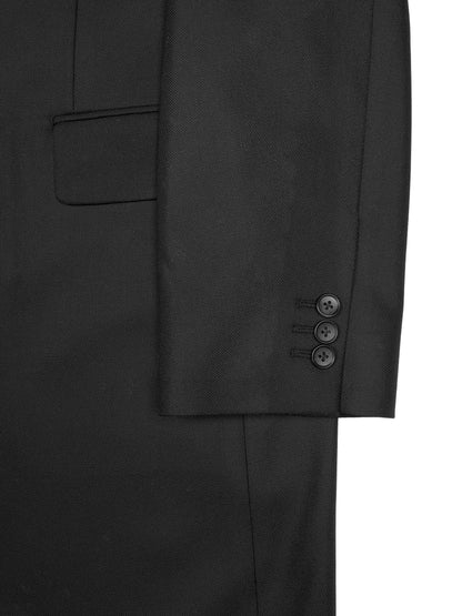 Super140's WOOL MAT DOUBLE BREASTED CHESTER COAT｜BLACK