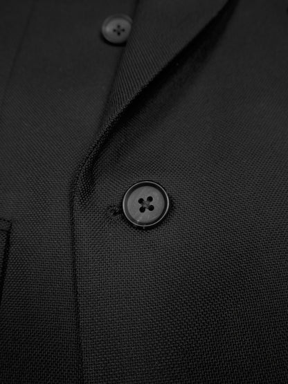 Super140's WOOL MAT DOUBLE BREASTED CHESTER COAT｜BLACK