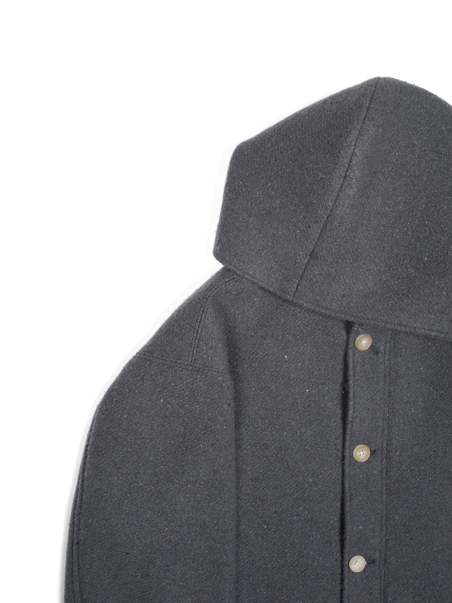 Super140's WOOL /LINEN TWISTED TWEED HOODED COAT｜GRAY
