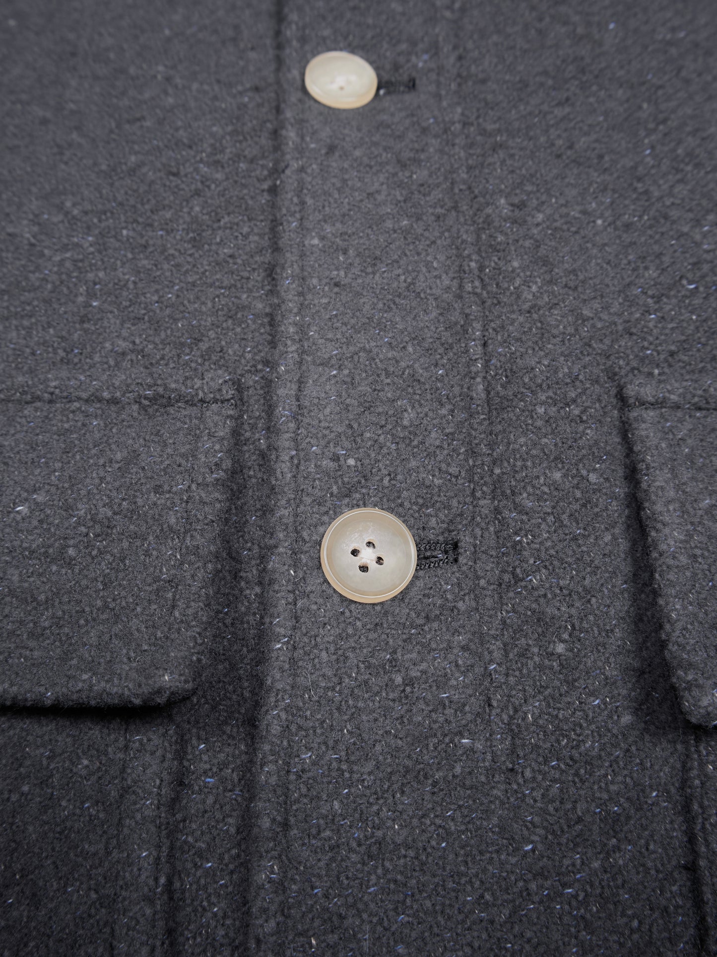 Super140's WOOL /LINEN TWISTED TWEED HOODED COAT｜GRAY